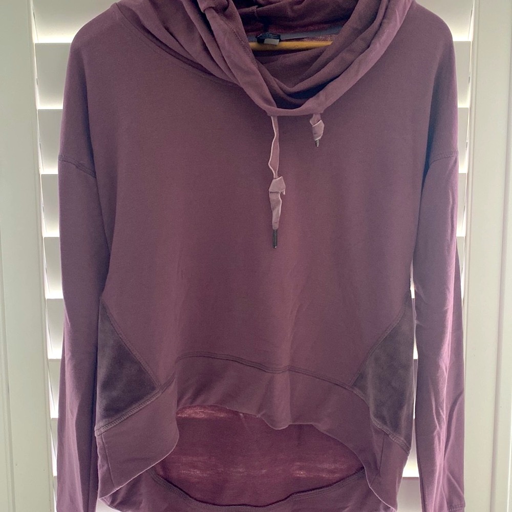 Women's Mauve cowl neck drawstring sweater size small
